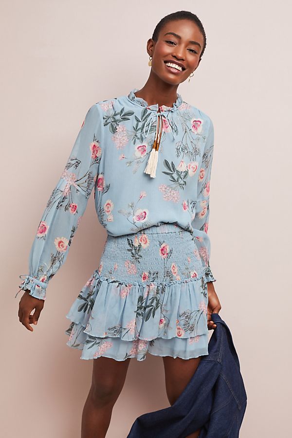 Slide View: 1: Benton Silk Mini Skirt