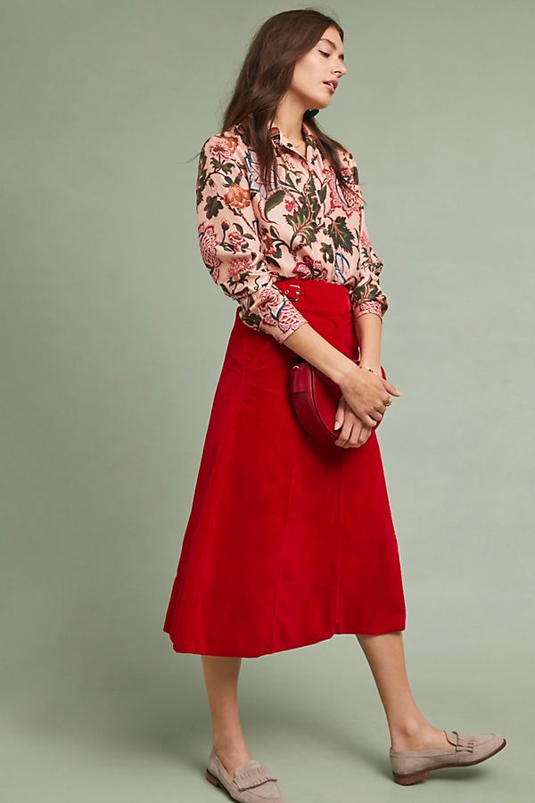 Slide View: 1: Regal Velvet Skirt