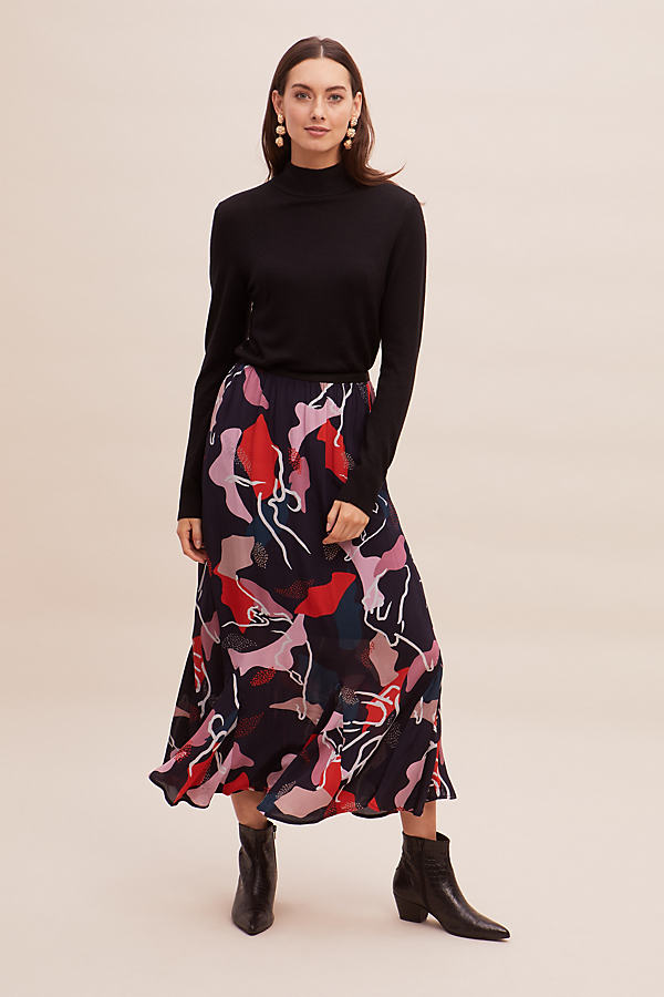 Lily And Lionel Anthropologie X  Aminia Abstract-print Skirt