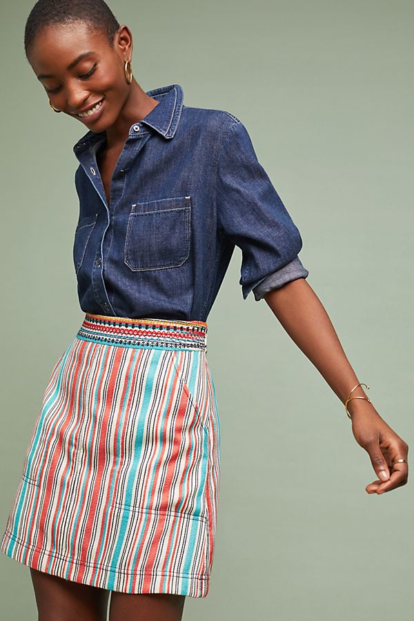 Slide View: 1: Sophy Striped Skirt