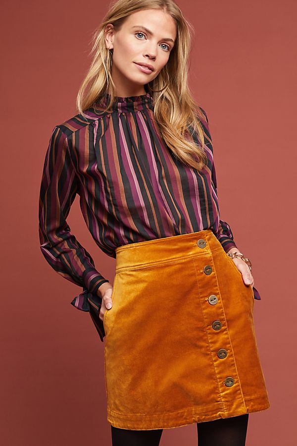 Slide View: 1: Orchard Velvet Mini Skirt