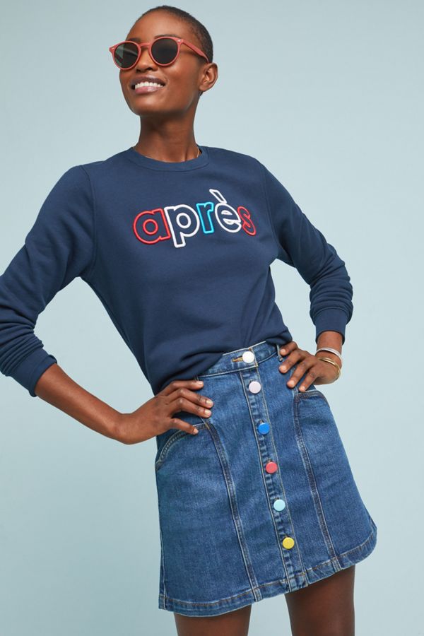 Slide View: 1: Pilcro Buttondown Denim Skirt