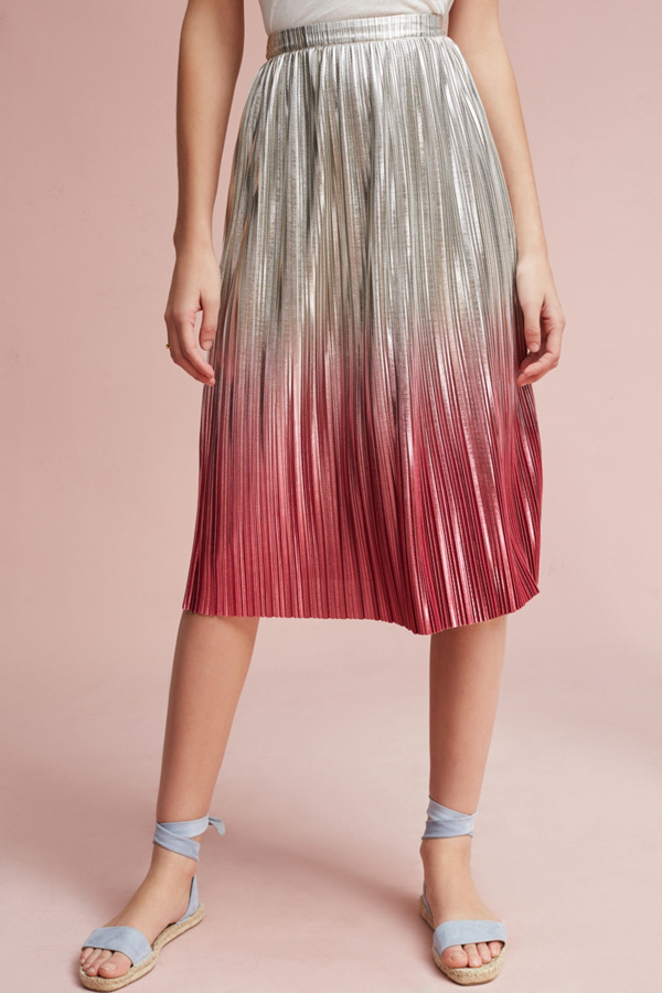 Slide View: 2: Ombre Pleated Skirt