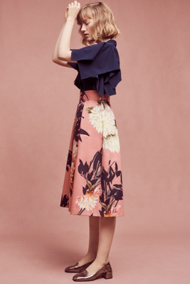 12247 Multi Colour Floral Midi Skirt main image 0