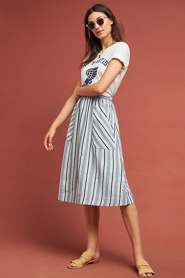 Slide View: 1: Luria Striped Skirt