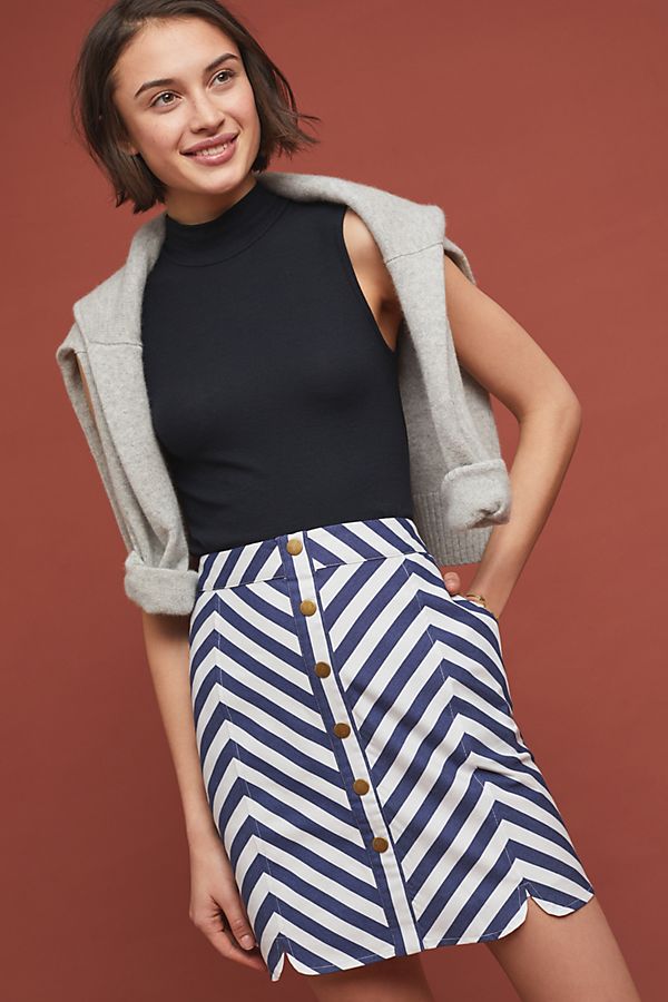 Slide View: 1: Striped Mini Skirt