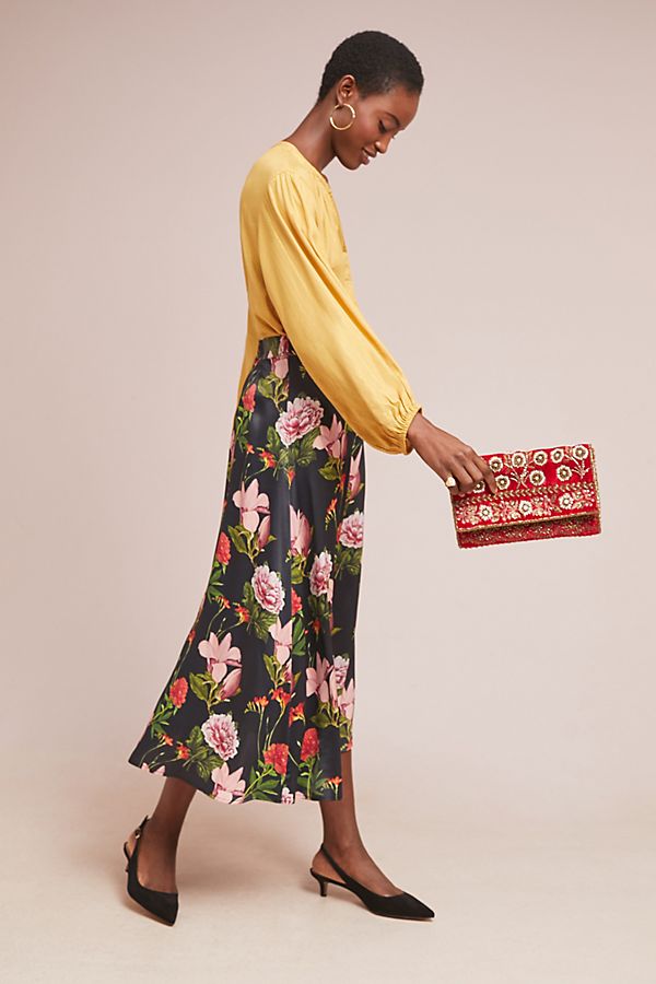 Slide View: 1: Verdant Floral Skirt