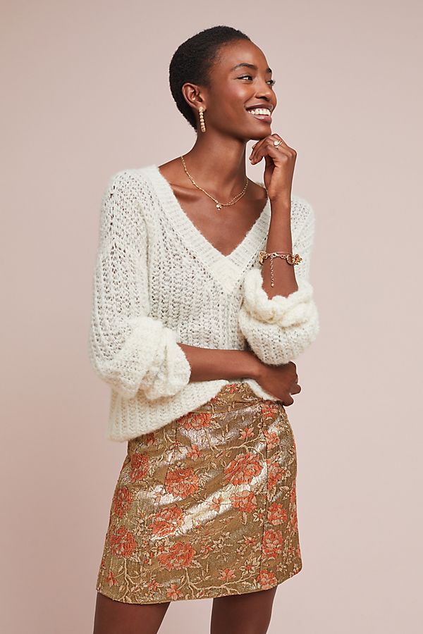 Slide View: 1: Brocade Mini Skirt