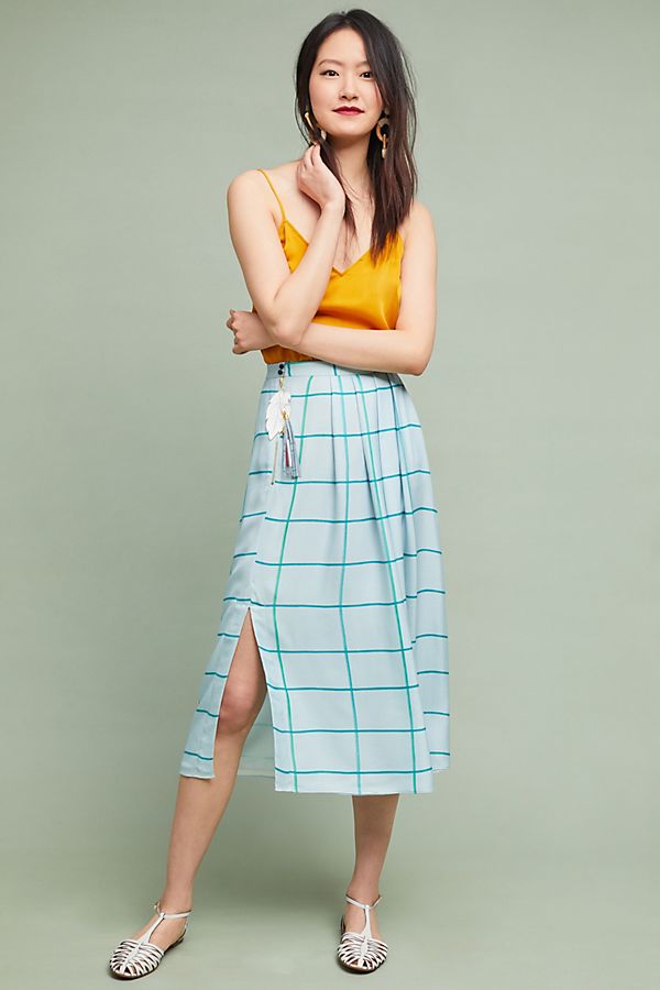 Slide View: 1: Windowpane Wrap Skirt