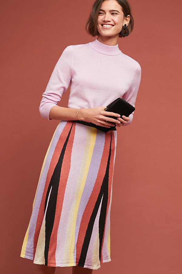Slide View: 1: Striped Knit Skirt