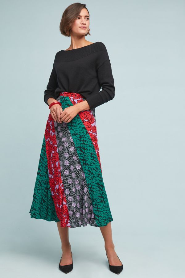 Foster Patchwork Skirt | Anthropologie