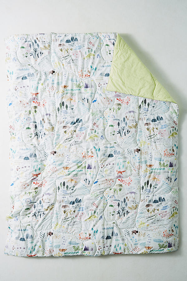 Slide View: 4: Wilderness Map Kids Quilt