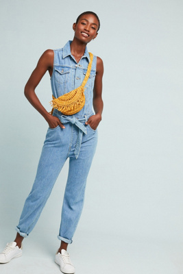 anthropologie denim romper