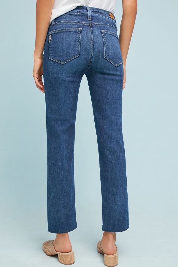 Paige Hoxton High-Rise Straight Fray Jeans | Anthropologie