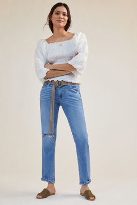 Paige Brigitte Transcend Blue Slim Boyfriend Jeans In Blue