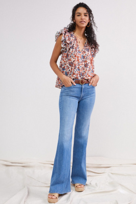 Mother The Doozy Flare Jeans In Blue Modesens