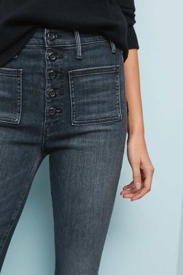 MOTHER The Hustler Ultra High-Rise Ankle Fray Jeans | Anthropologie