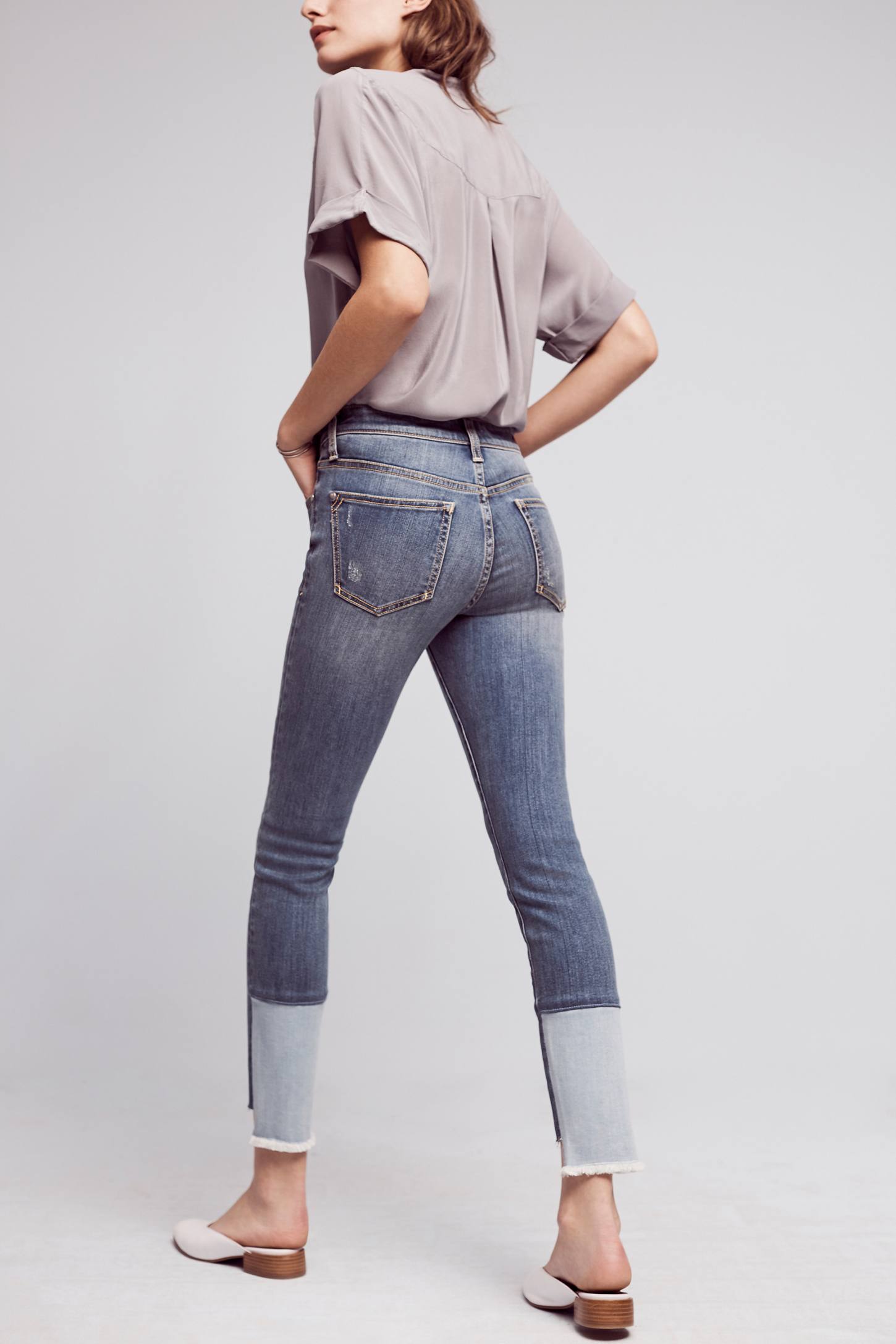 Pilcro Script High-Rise High-Low Skinny Jeans | Anthropologie