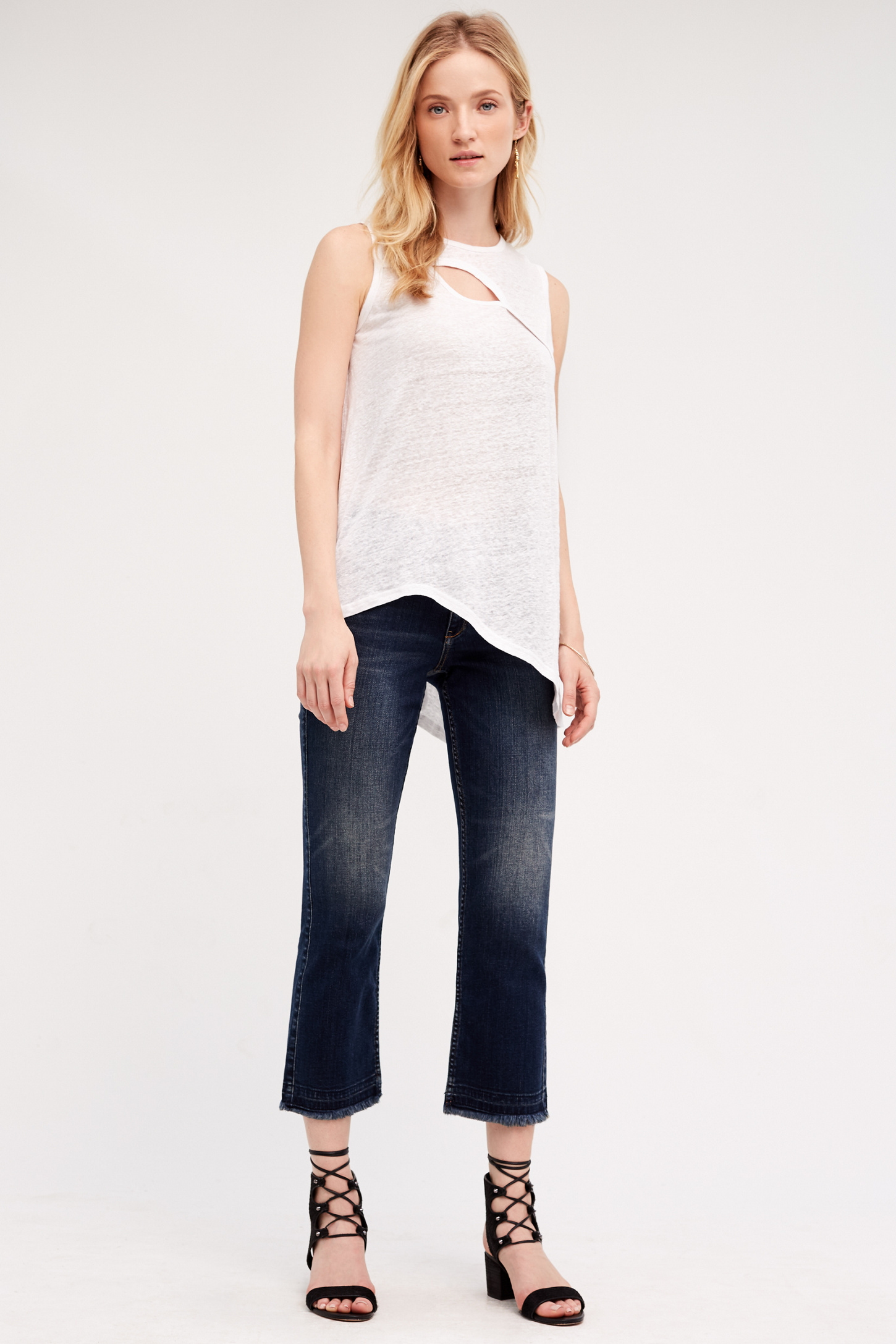 Pilcro Script High-Rise Crop Flare Jeans | Anthropologie