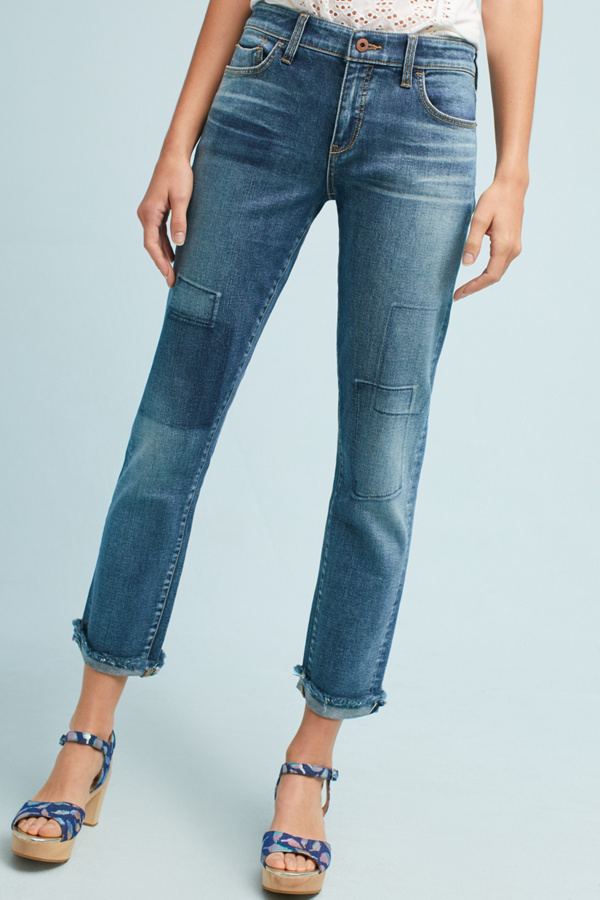 Slide View: 2: Pilcro Mid-Rise Slim Boyfriend Cropped Jeans