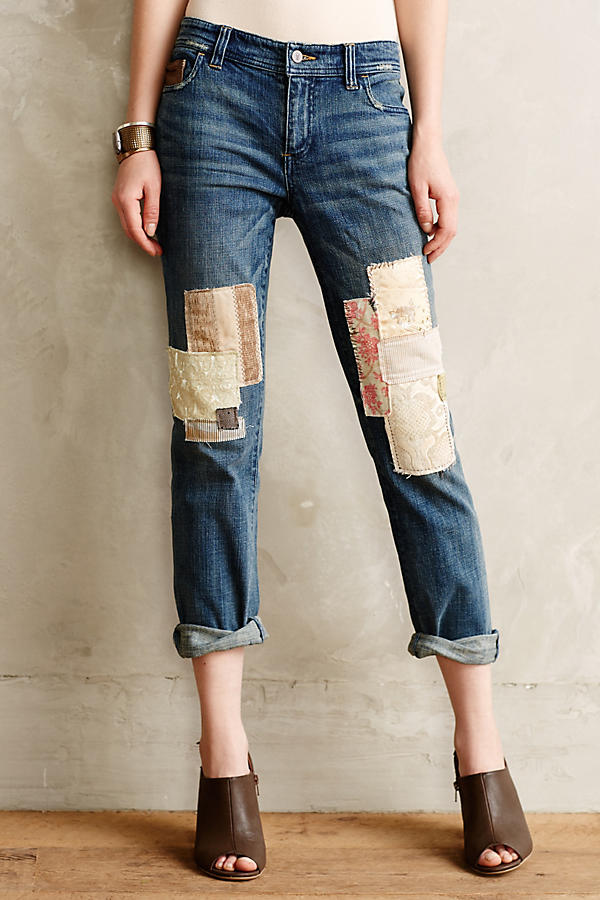 Pilcro Premium Hyphen Patchwork Jeans | Anthropologie