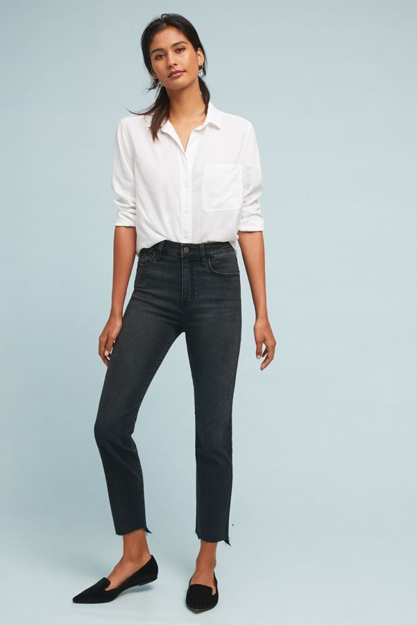 High Rise Cropped Straight Jeans
