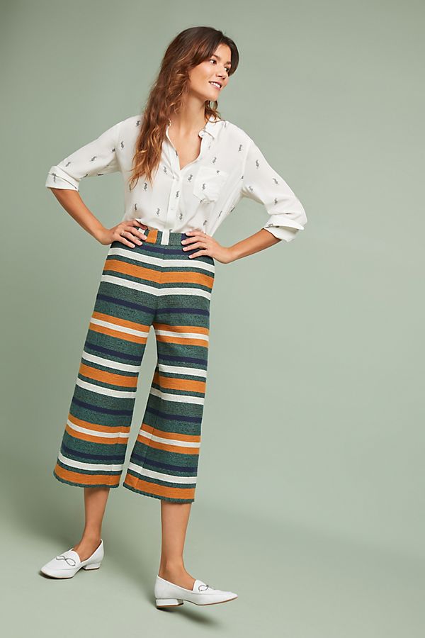 Slide View: 1: Corey Lynn Calter Tyler Cropped Wide-Leg Pants