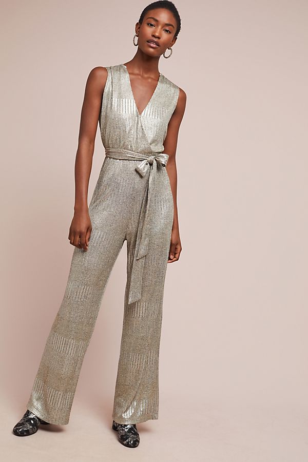 Slide View: 1: Metallic Showstopper Jumpsuit