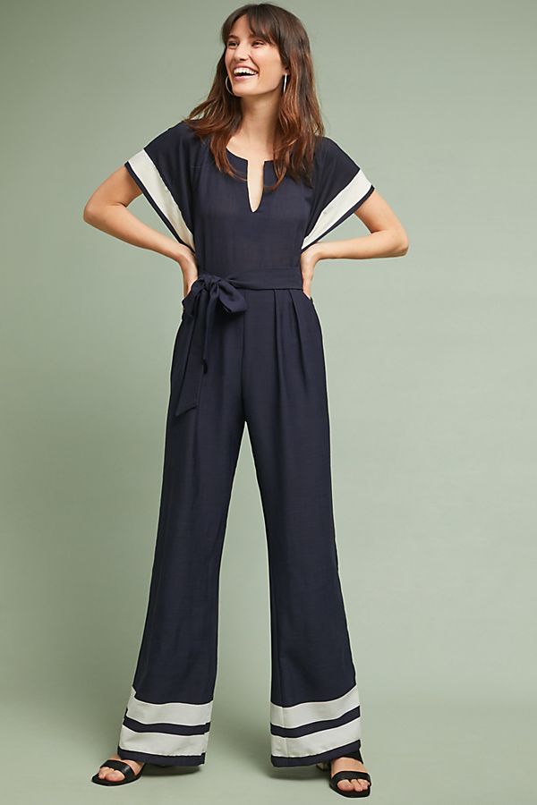 Slide View: 1: Watson Striped Jumpsuit