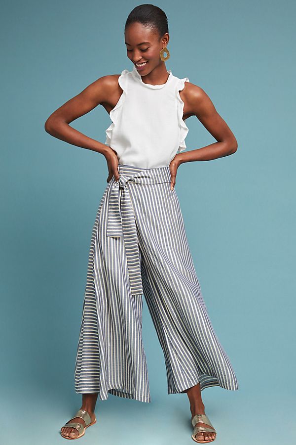 Slide View: 1: Striped Palazzo Pants