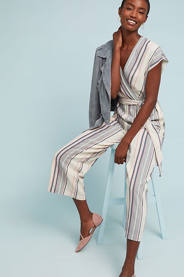 Slide View: 1: Millie Striped Jumpsuit