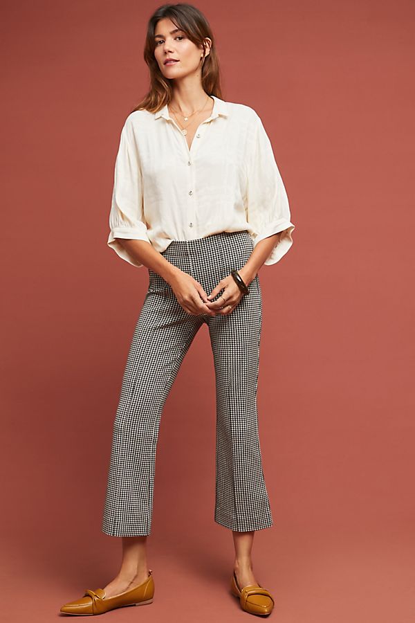 Slide View: 1: Cropped Houndstooth Pants