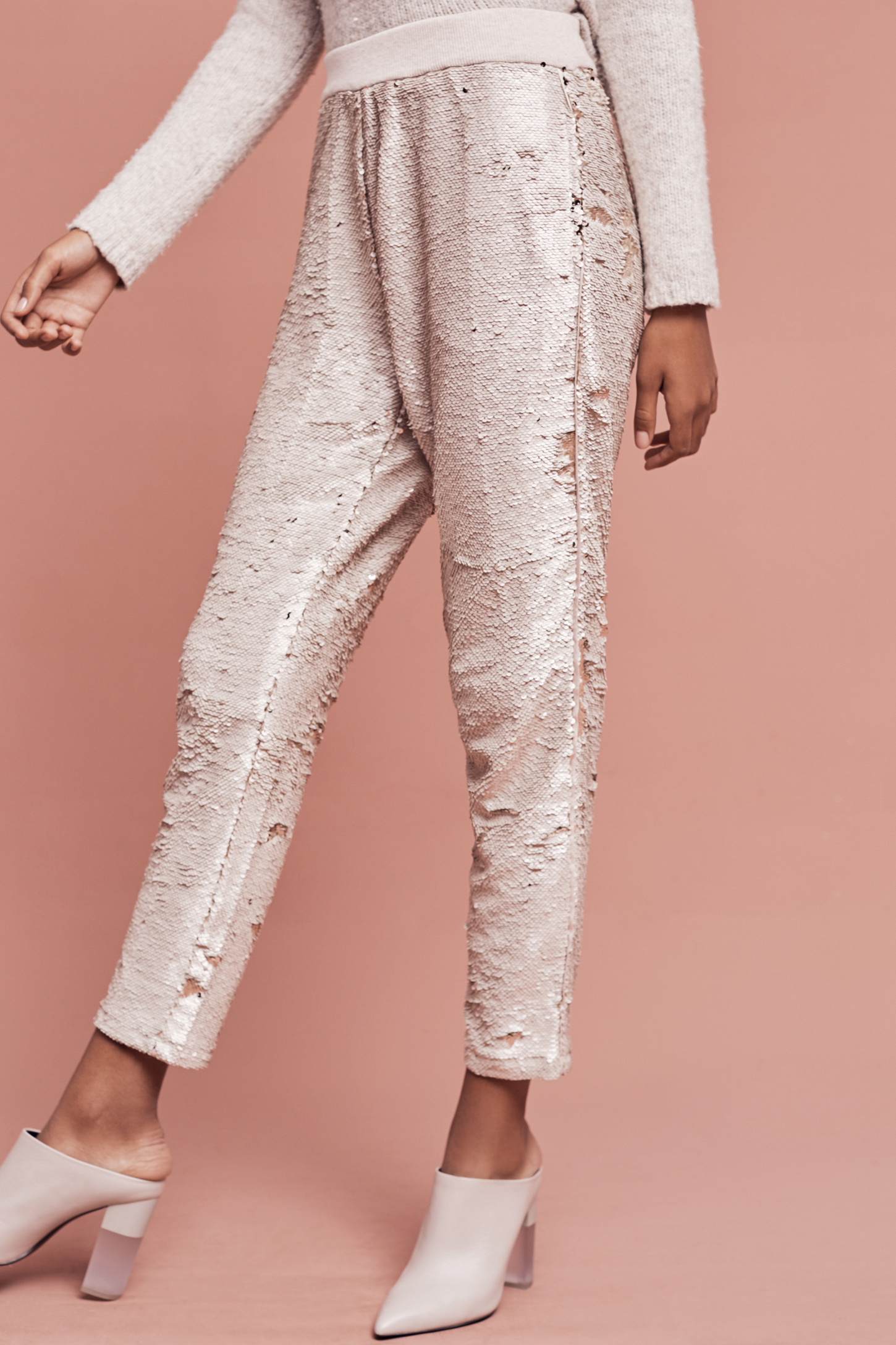 anthropologie sequin joggers
