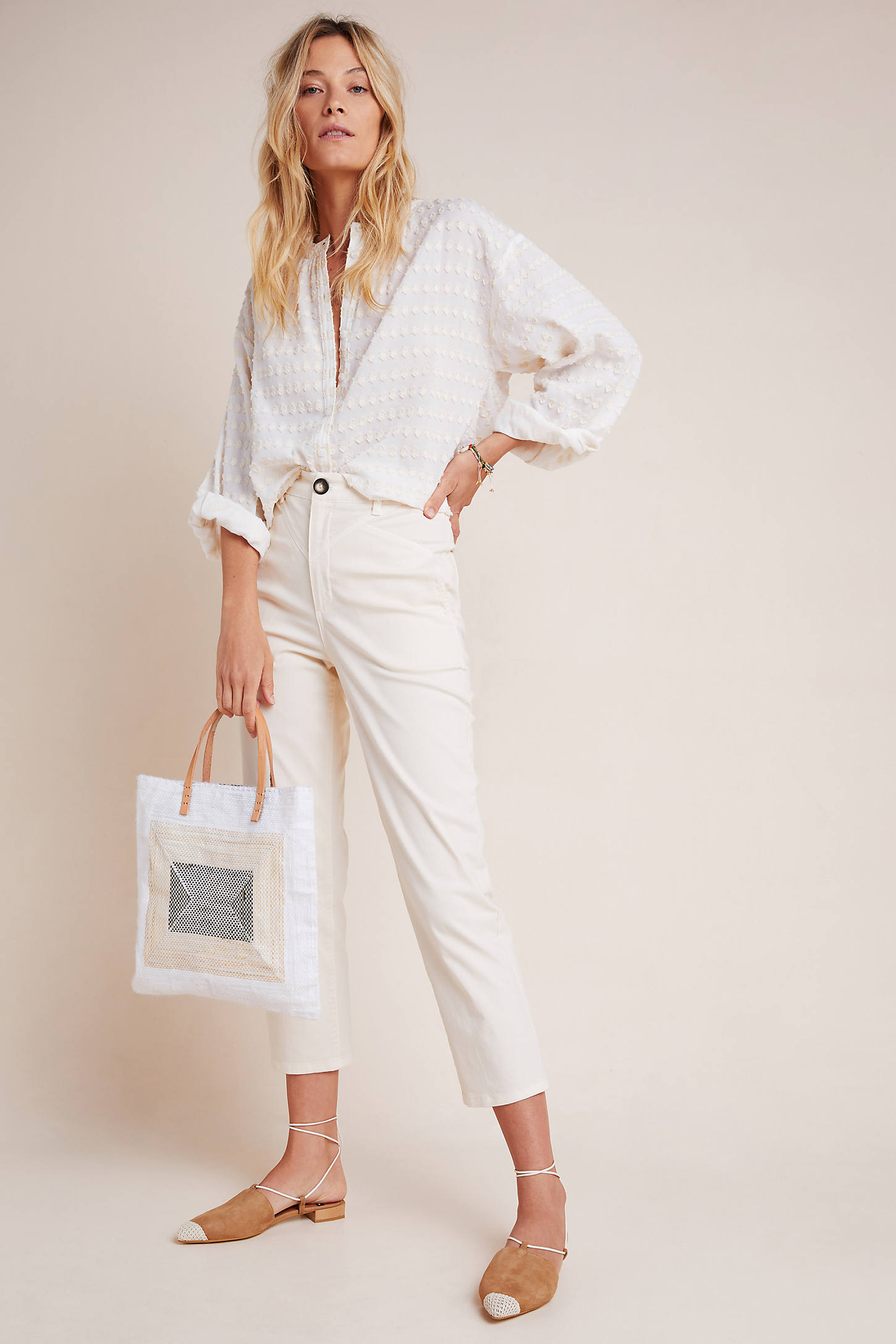 Amadi Seamed Ultra High-rise Trousers In White