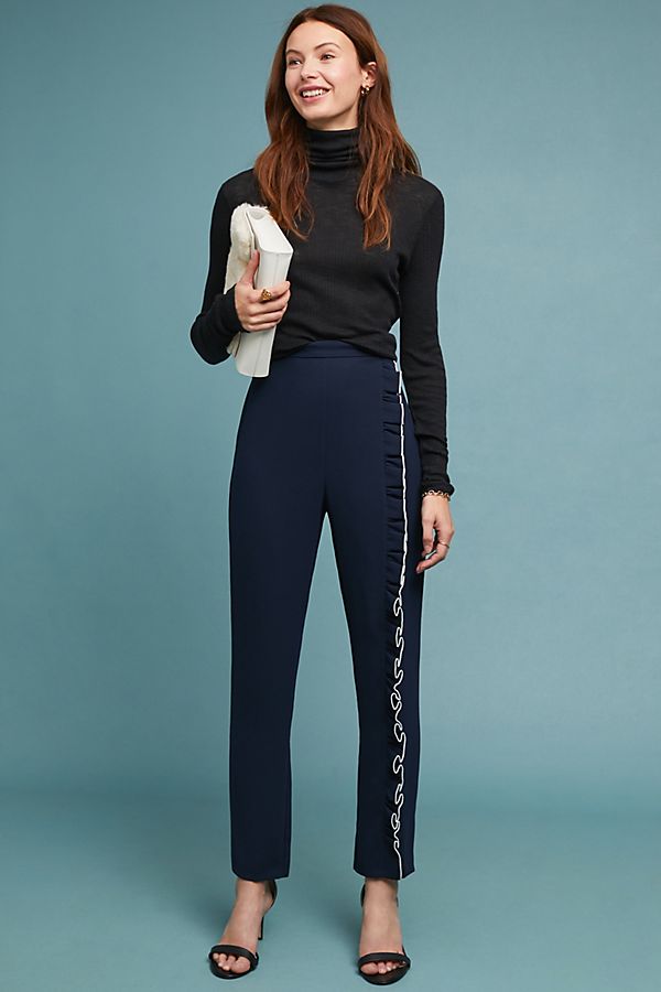 Slide View: 1: ML Monique Lhuillier Ruffled Pants