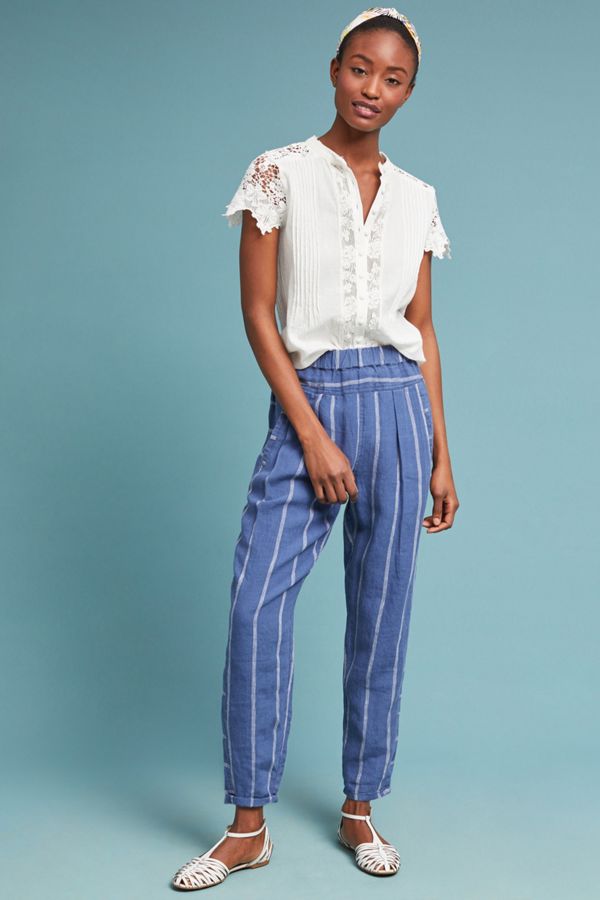 Striped Linen Pants | Anthropologie