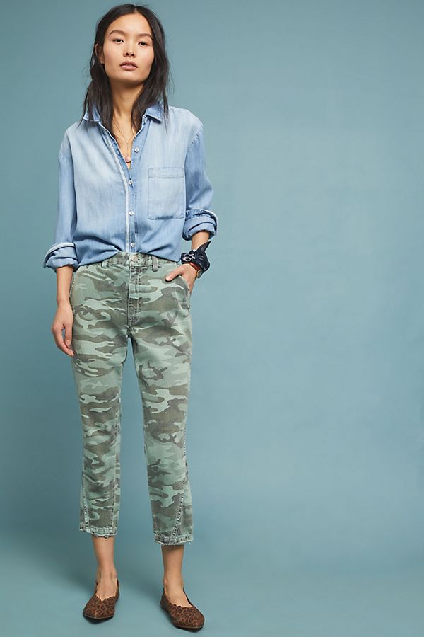 Slide View: 1: AMO Slouch High-Rise Camo Trouser Jeans
