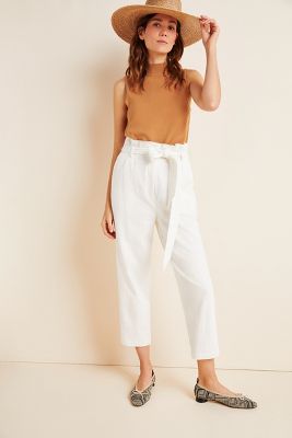 Lost + Wander Emiliana Tapered Slim Pants In White