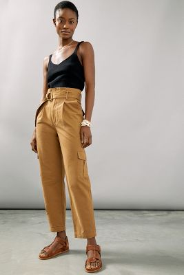 Jessy B Colman Paperbag Pants In Brown