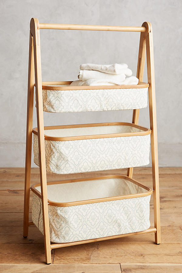 Slide View: 1: Three-Tier Bamboo Storage Shelf