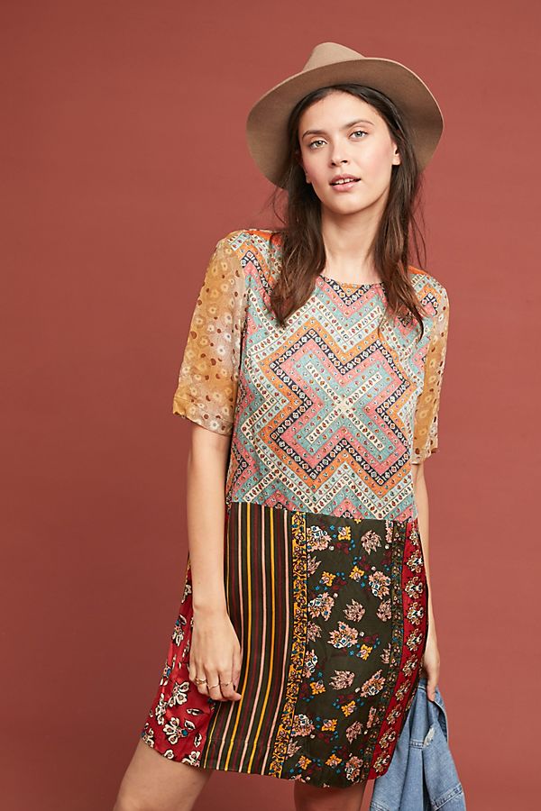 Slide View: 1: Patchwork Tunic Dress