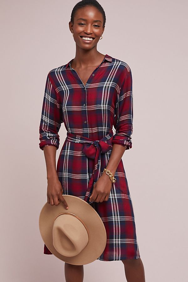 Slide View: 1: Tilda Plaid Shirtdress