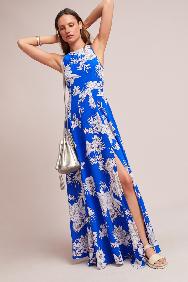 Sweetheart Neck Maxi Chiffon Dresses Tahiti