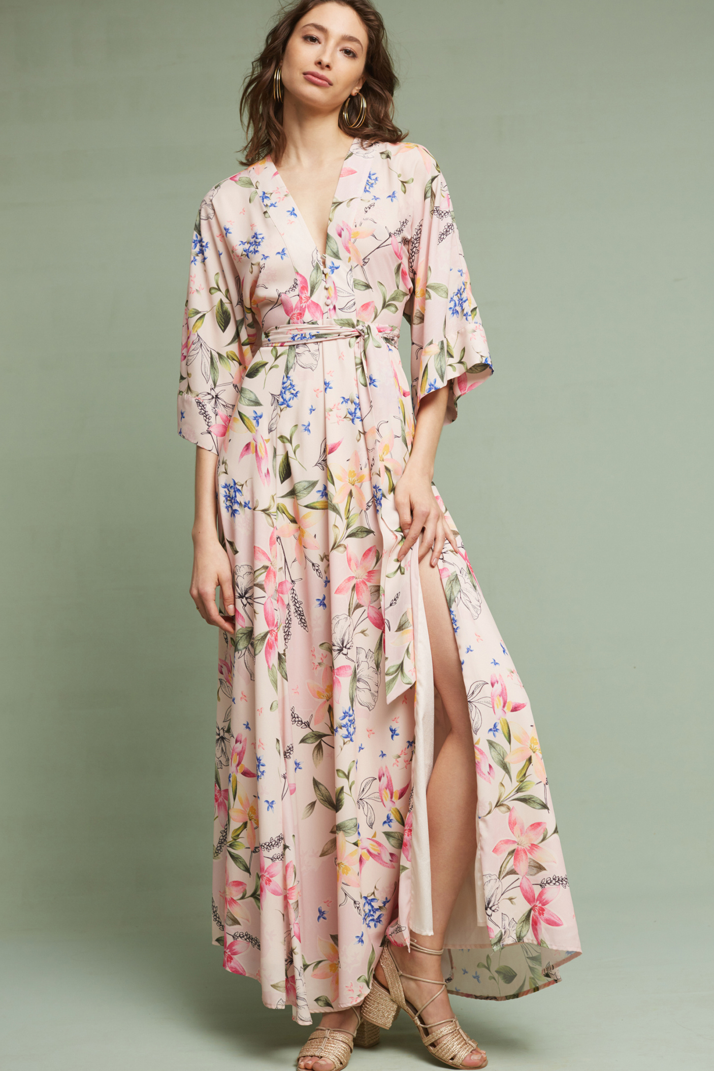 Floral Kimono Maxi Dress | Anthropologie