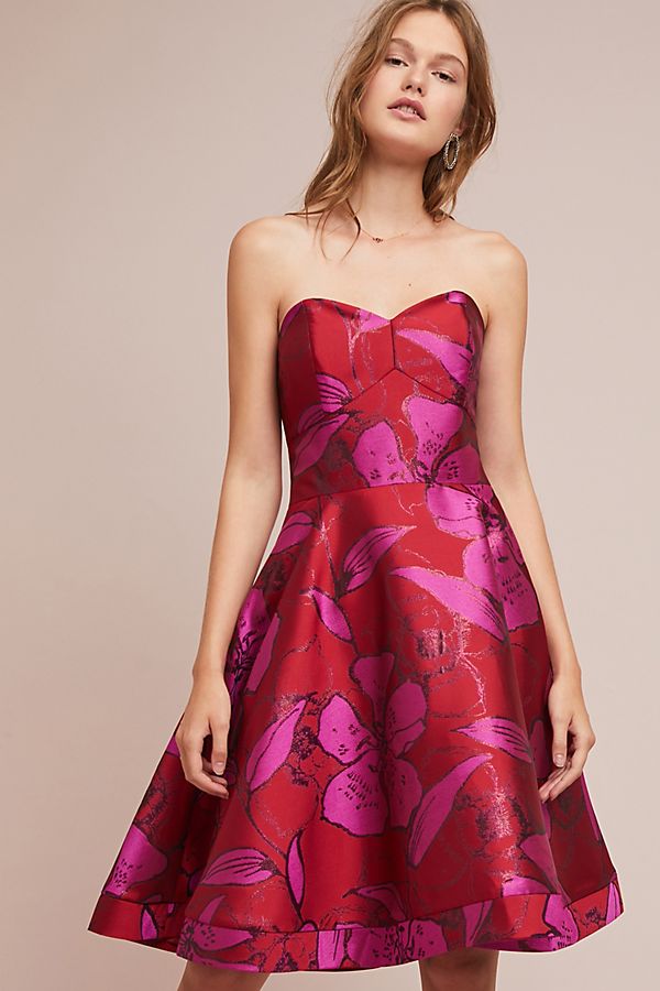 Slide View: 1: Shoshanna Jacquard Sweetheart Dress