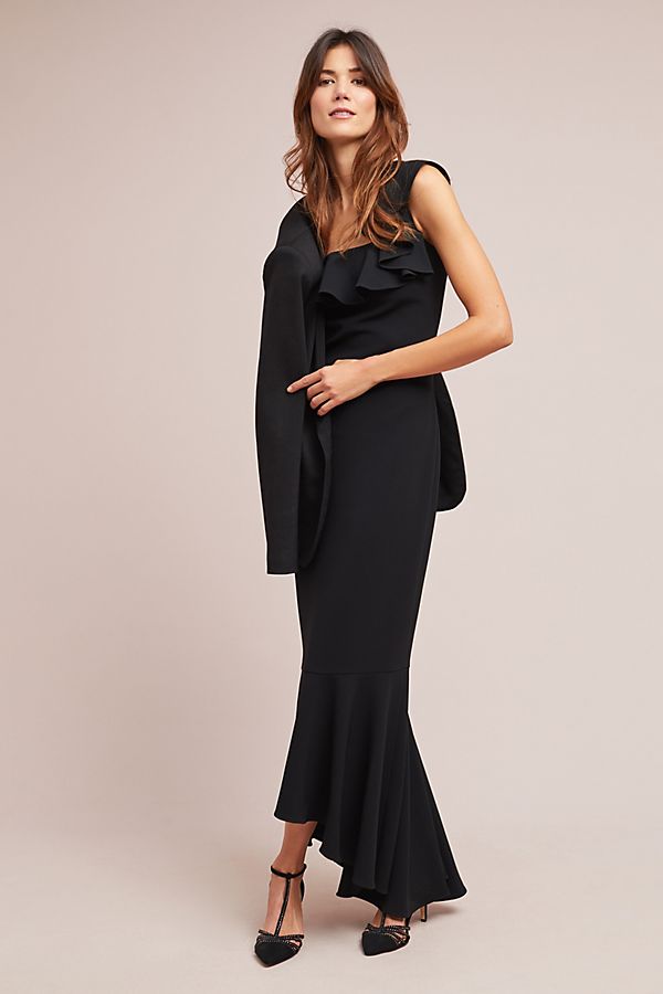 Slide View: 1: Shoshanna Capri Ruffled Dress