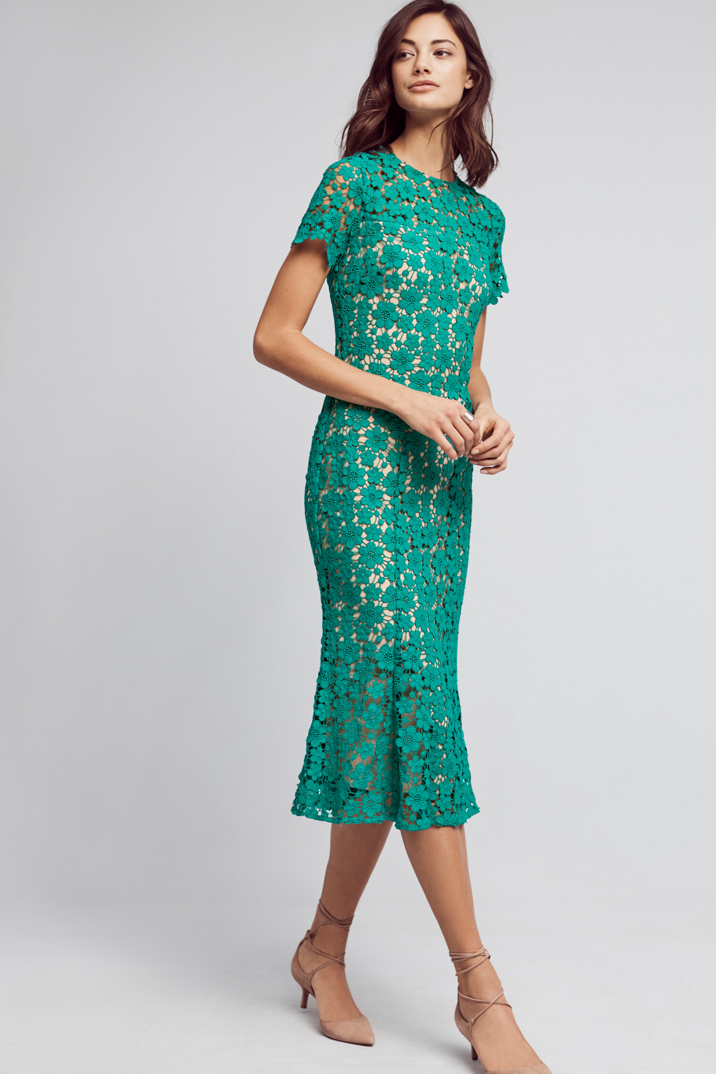 Symphony Lace Midi Dress Anthropologie 9283