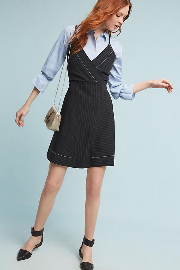 Slide View: 1: Pinstriped Mini Dress