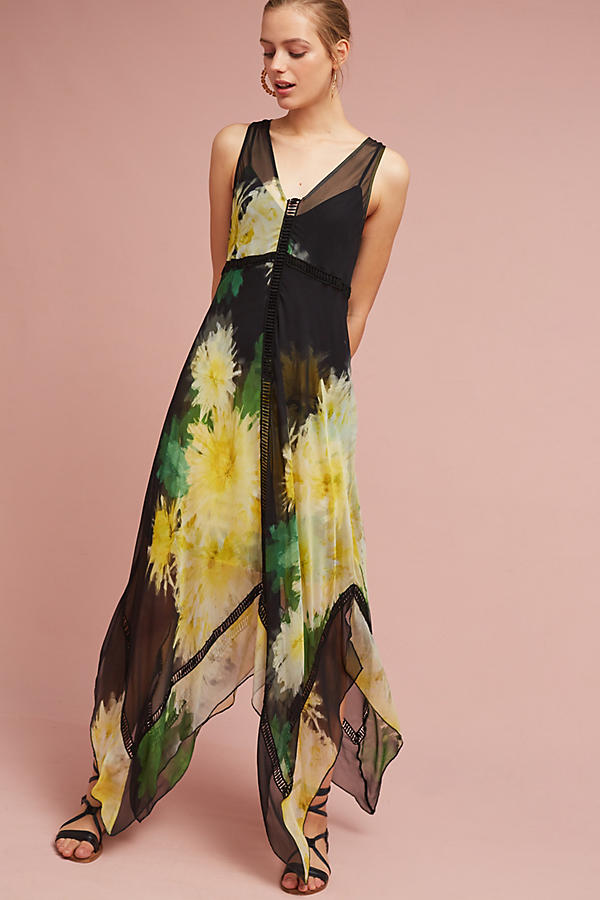 Slide View: 1: Claudia Silk Maxi Dress