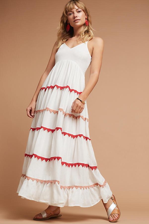 Slide View: 1: Lorenna Embroidered Maxi Dress